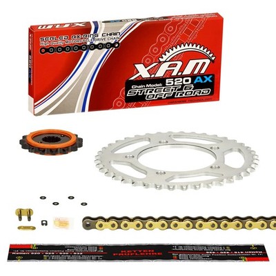 XAM SILENT Kettensatz GOLD Suzuki DR 650 R (SP42B) EXTRA verstärkt, Clipschloss