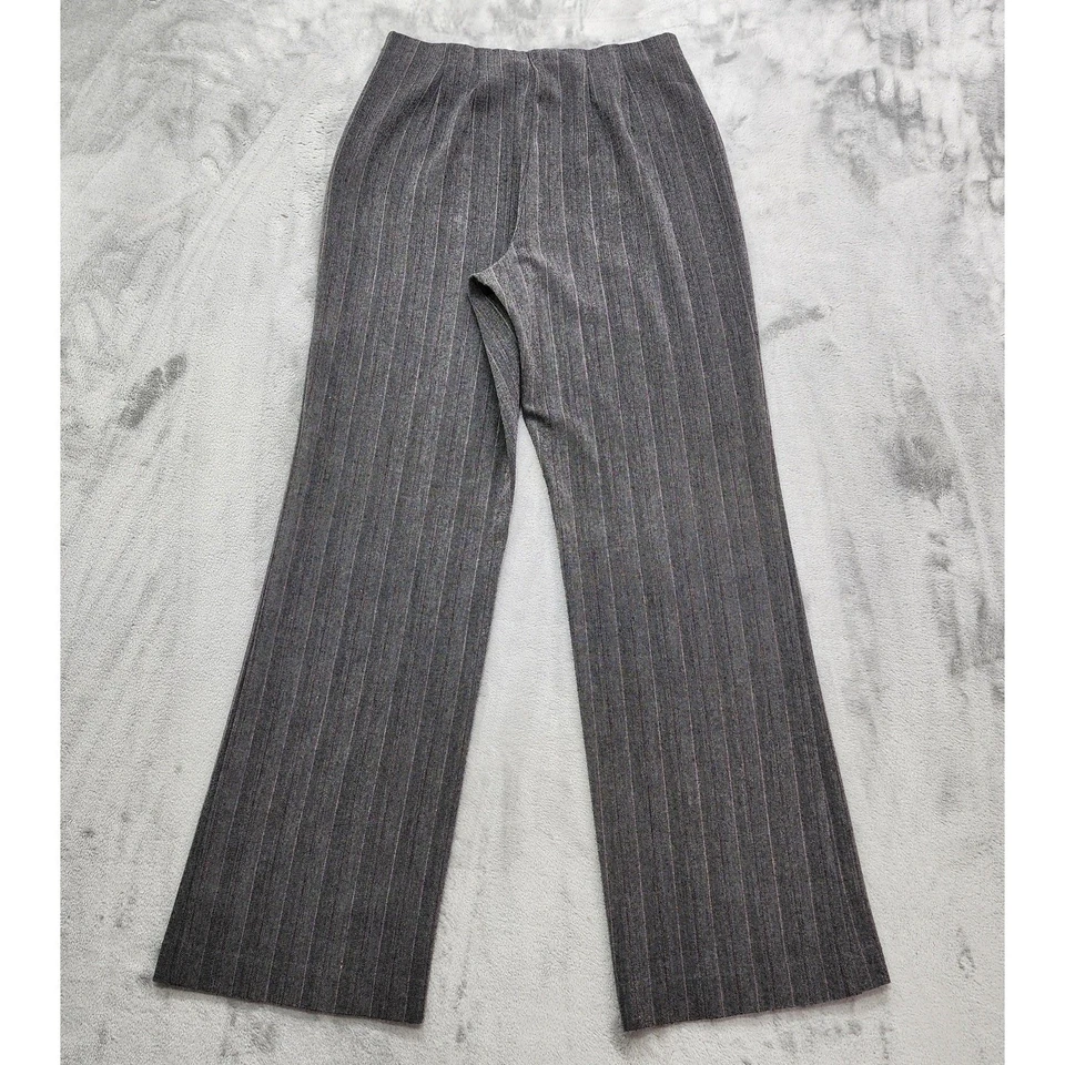 East 5th Pants Womens 6 Gray Striped Tweed High Rise Side Zip Wide Leg Trousers - Image 3 of 4