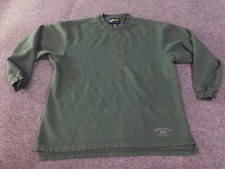 Eddie Bauer Ebtek Sweater Mens Large Green Crewneck Pullover Fleece Athletic 90s