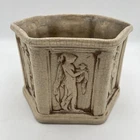 WELLER CLINTON IVORY ART NOUVEAU GODDESS MAIDENS HEXAGON JARDINIERE PLANTER
