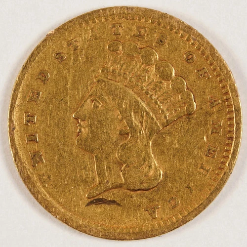1856 $1 Gold Indian Head Princess Dollar 31288
