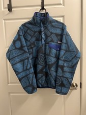 Patagonia Synchilla Snap-T Fleece Pullover Mens XS Blue Black Aztec Stone Y2K