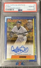 2025 Topps Series 1 1990 Chrome Gold Refractor Auto Ichiro Suzuki /50 PSA 10