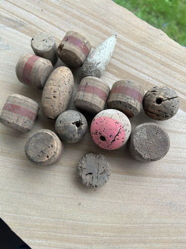 Cork Float Bobbers/ Fishing Corks Vintage Lot Of 14 