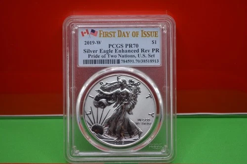 2019 W PCGS PR 70 AMERICAN SILVER EAGLE ENHANCED REVERSE PR