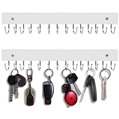 2Pack Key Holder Wall Mount with 28 Rotating 180° Key Hooks, 14.6'' Rustproo