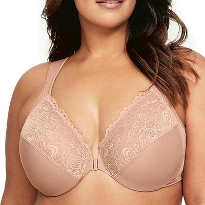 Glamorise E4630 Full Figure Plus Size Wonderwire Front-Closure Bra Size 40D