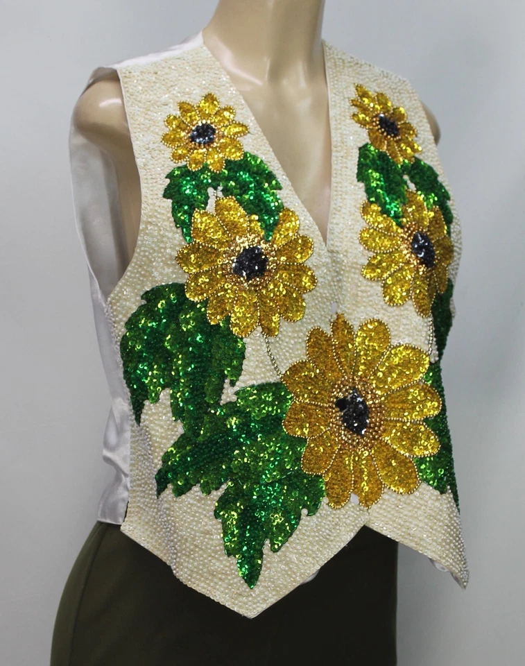 Женский жилет Bali Gem без рукавов с бисером и блестками белый размер S - Изображение 4 из 4