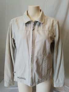 Download Columbia Women's Long Sleeve Beige Full Zip Casual Cotton ...
