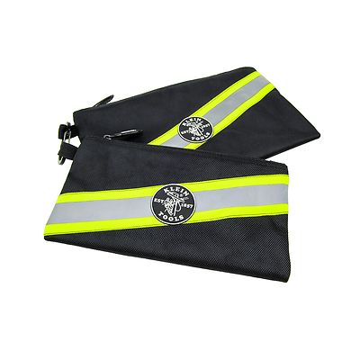 Klein Tools 55599 Zipper Bags, High Visibility Tool Pouches, 2-Pack
