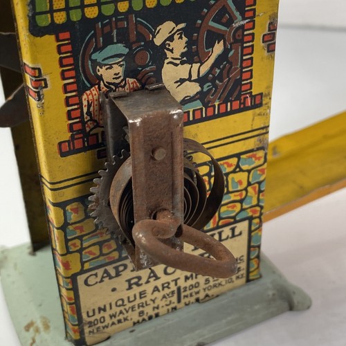 DE COLECCIÓN ARTE ÚNICO HOJALATA CUERDA CAPITAL HILL RACER Sin Coche Juguete Años 30 Hecho en EE. UU. - Imagen 9 de 12