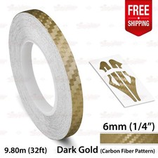 Carbon Fiber Dark Gold 14 6mm Pin Stripe Car Striping Tape Decal Vinyl Sticker