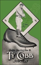 Ty Cobb Shoes Store Counter Adertising Standup Sign Detroit Tigers Cleats HOF