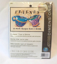 DIMENSIONS 7"x5" Stamped Cross Stitch Kit FRIENDS Much Cheaper Than a Shrink NIP