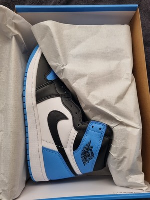 Nike Air Jordan 1 High  OG  UNC Toe Neu DS 42.5 9 Blau Weiß Schwarz 