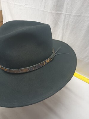 LIN42 Chapeau country western paille noir/bleu UNISEXE | la joya-western