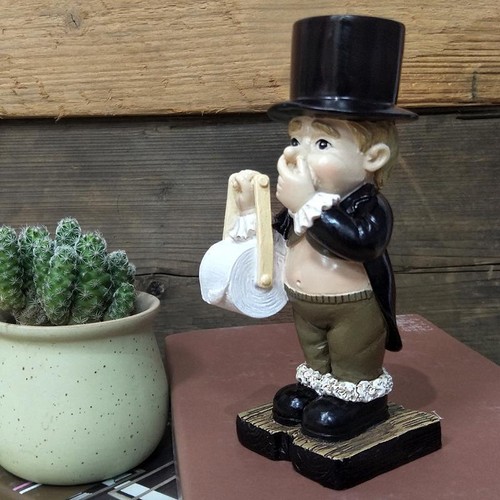 WC Butler Papierhalter Harzornament Skulptur Bad Figur - Bild 15 von 23