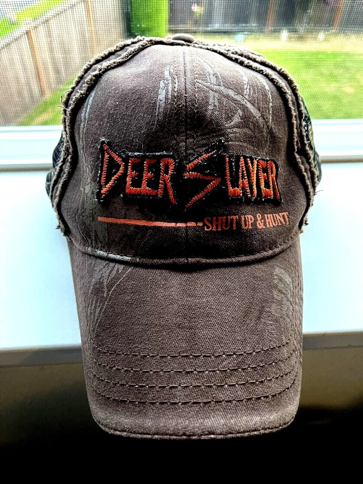 Deer Slayer  Shut Up & Hunt No Mercy Baseball Hat Cap Adjustable Brown Mesh Back - Image 2 of 4