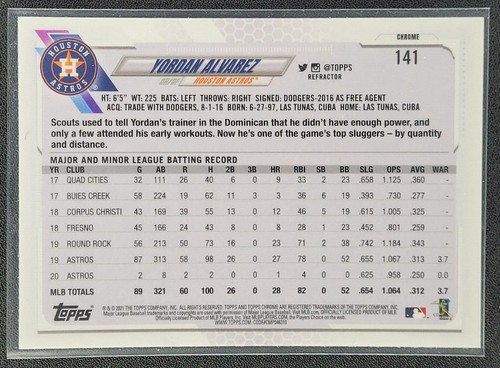 YORDAN ALVAREZ - Houston Astros: Parallels & Rookies - *** Pick & Choose *** - 第 21/55 張圖片