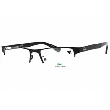 Lacoste Men's Eyeglasses Matte Black Rectangular Half Rim Metal Frame L2237 002