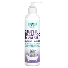 NOW Baby, Gentle Shampoo and Wash, Calming Lavender, 8 Fluid Ounces