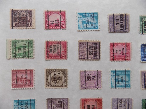 U S Coll'n of (24) used PRECANCELLED STAMPS with different cities-5-23-LS - Picture 2 of 2