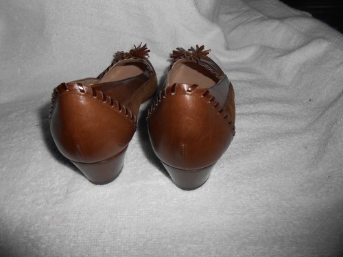 Womens BRUNO MAGLI Shoes Tassel Loafers Brown Leather Made in Italy Size 7 AAA - Picture 5 of 6