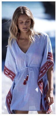 NWT $298 Sz XS / S TORY BURCH RAVENA BEACH TUNIC SWIM COVER GORGEOUS! SOLD OUT
