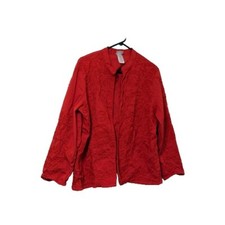 BFA Classics Women's 1X Red Applied Embroidery Long Sleeve Blazer Jacket. VTG