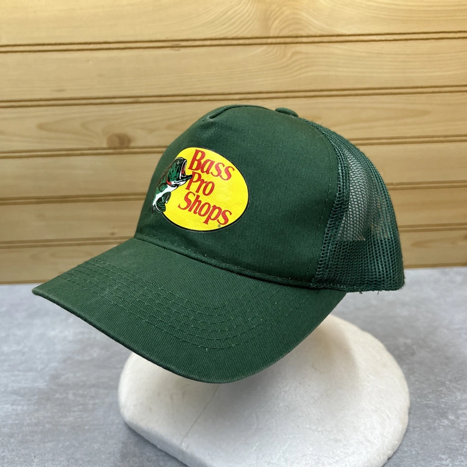 Gorra de camionero juvenil Bass Pro Shops gorra de pelota SNAPBACK malla verde espalda pesca pasada Foto 3 de 4