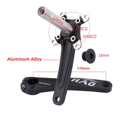 Mountain Bike Crankset With Bottom Bracket