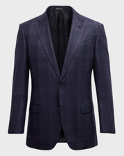 Emporio Armani men's Textured Dk Orchid Plaid Sport Coat -size 48 - retail 1595