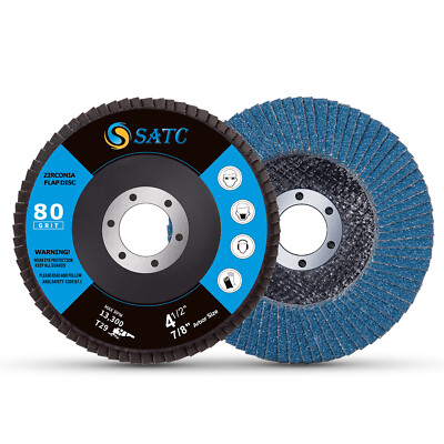 40PCS 4-1/2''×7/8'' 80 Grit T29 Premium 115MM Zirconia Flap Disc Sanding Grinding
