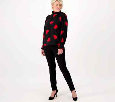 Studio Park x Shawn Killinger Stretch Woven LongSleeve Bow Blouse , Black , XS