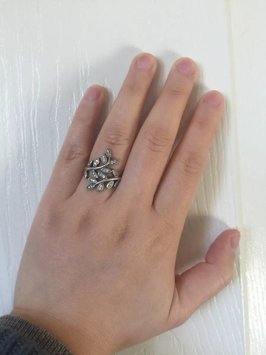 Pandora Authentic Sterling Silver Leaf Ring Size 6.5