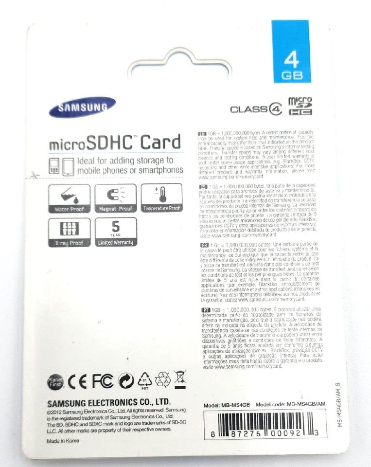 Samsung 4 GB SDHC Card - (MB-SS4GB/AM) - Image 2 of 2