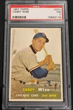 1957 Topps Casey Wise PSA 7 NM CENTERED #396 Vintage Chicago CUBS