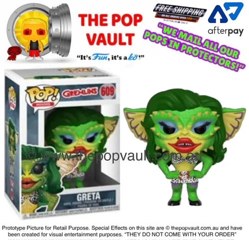 FUNKO POP VINYL MOVIES THE GREMLINS 609 GRETA BNIB VAULTED PROTECTOR
