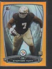 STEPHON TUITT 2014 BOWMAN ORANGE RAINBOW REFRACTOR ROOKIE CARD #62 /299