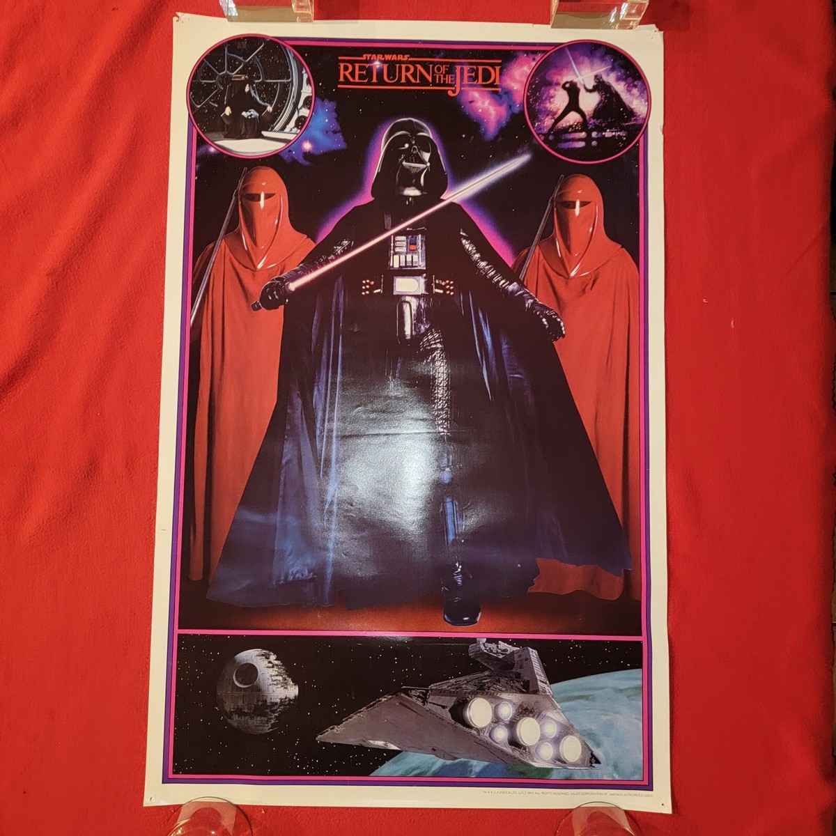 DARTH VADER Red Guards Vintage STAR WARS 1983 rotj Art Poster