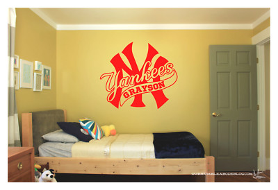 Yankees Custom Name Personalized Wall Decal 25x22'' Choose Your Color