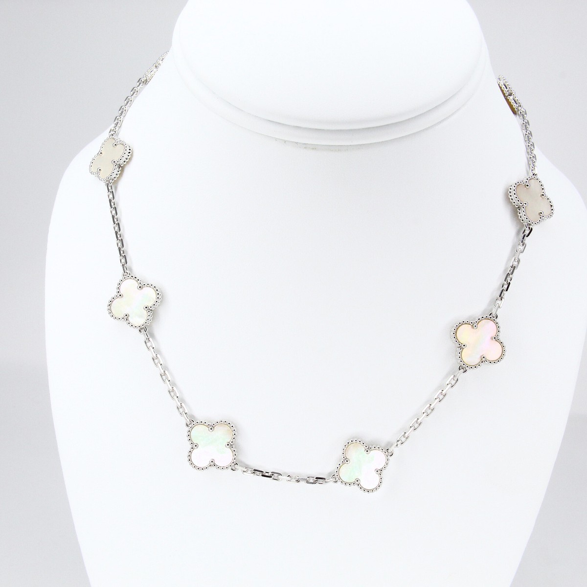 Van Cleef Arpels Alhambra Necklace 10 Motifs Mother of Pearl Box