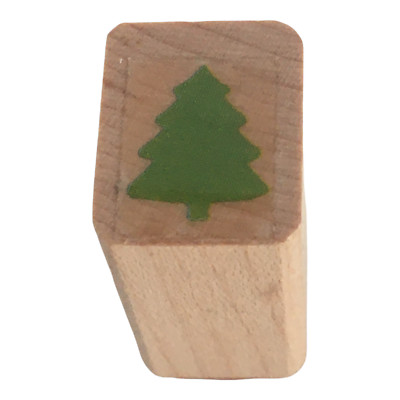 Tiny Christmas Tree Rubber Stamp Holidays Gift Tag Card Making Small Winter