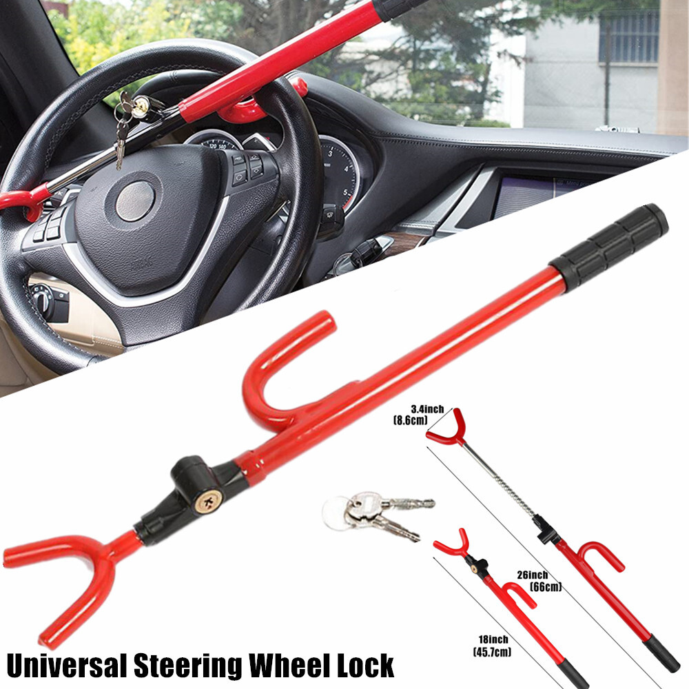 Steering Wheel Lock The Club Twin Hooks Anti Theft Universal Car Van