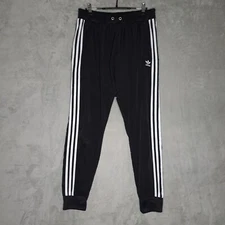 Adidas Mens Black Elastic Waist Pull On High Rise Jogger Pants Size M