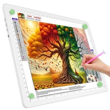 TOHETO A4 Light Board for Diamond Painting, Super Bright Magnetic A4, White