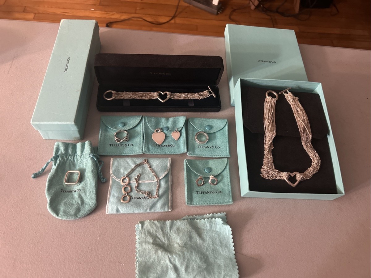 Tiffany Co Sterling Mixed Jewelry Lot Toggle Necklace Bracelet