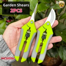 2pcs Garden Pruning Shears Set – Bypass + Straight Blade, Ergonomic Grip - NEW