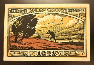 Notgeld 1921 Hilfsschein Naturschutzpark Stuttgart Heidepark 1 Mark