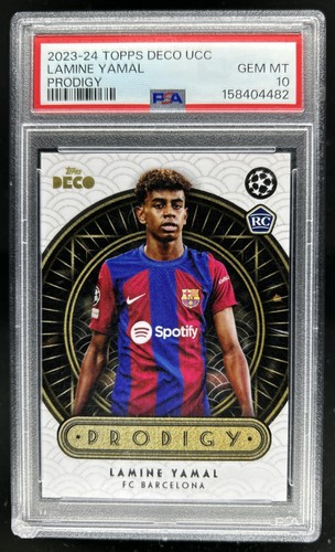 2023-24 Topps Deco UEFA Lamine Yamal Prodigy Rookie RC Barcelona PSA 10